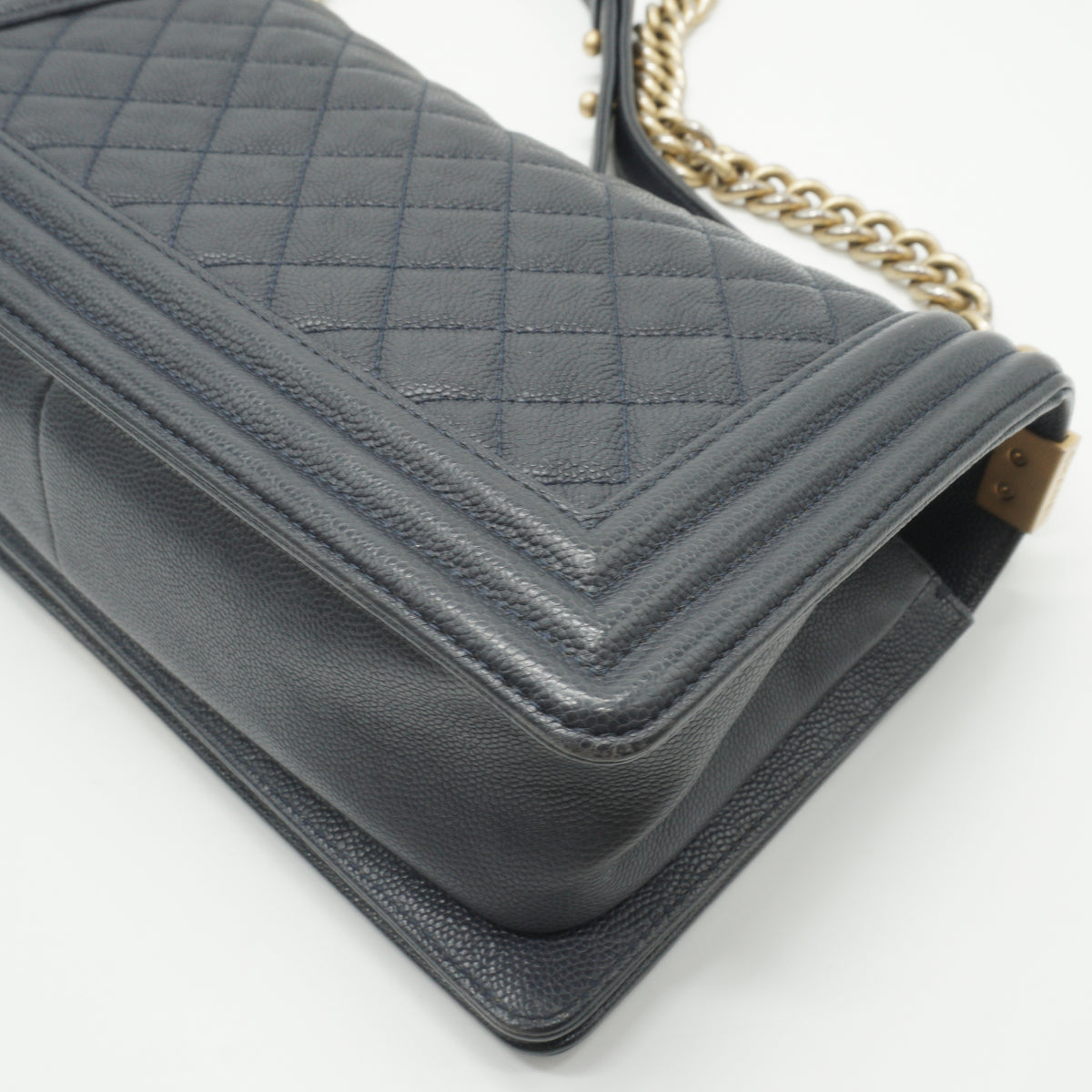 Chanel	Leboy Navy Blue GHW Small