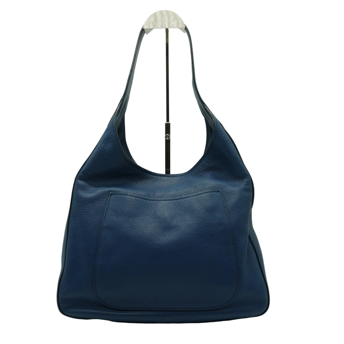 Prada Vitello Daino Leather Hobo Bag Blue Medium SHW