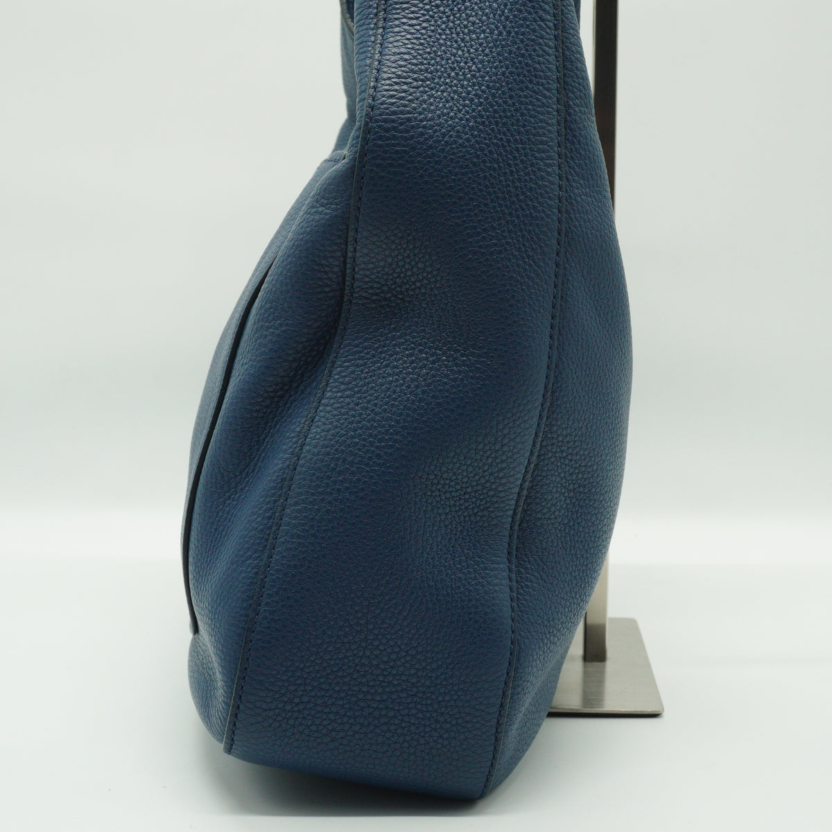Prada Vitello Daino Leather Hobo Bag Blue Medium SHW