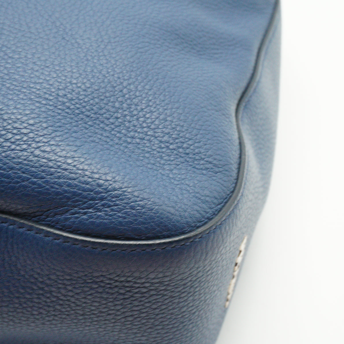 Prada Vitello Daino Leather Hobo Bag Blue Medium SHW