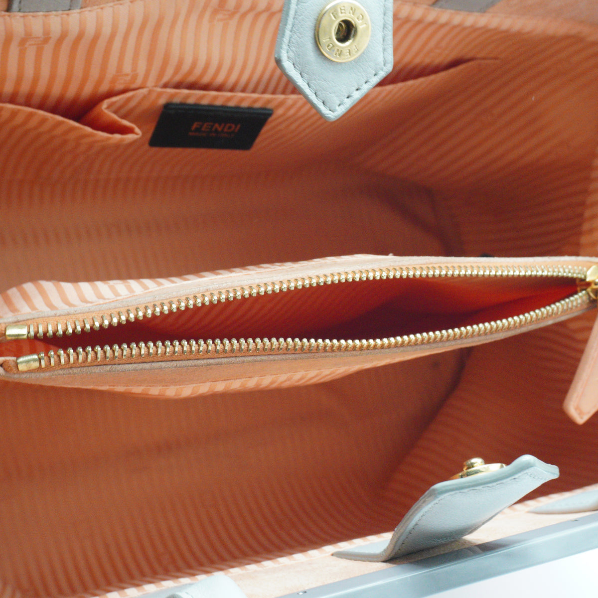 Fendi 2 Jour  Tote Cream,light gray,Red Large GHW