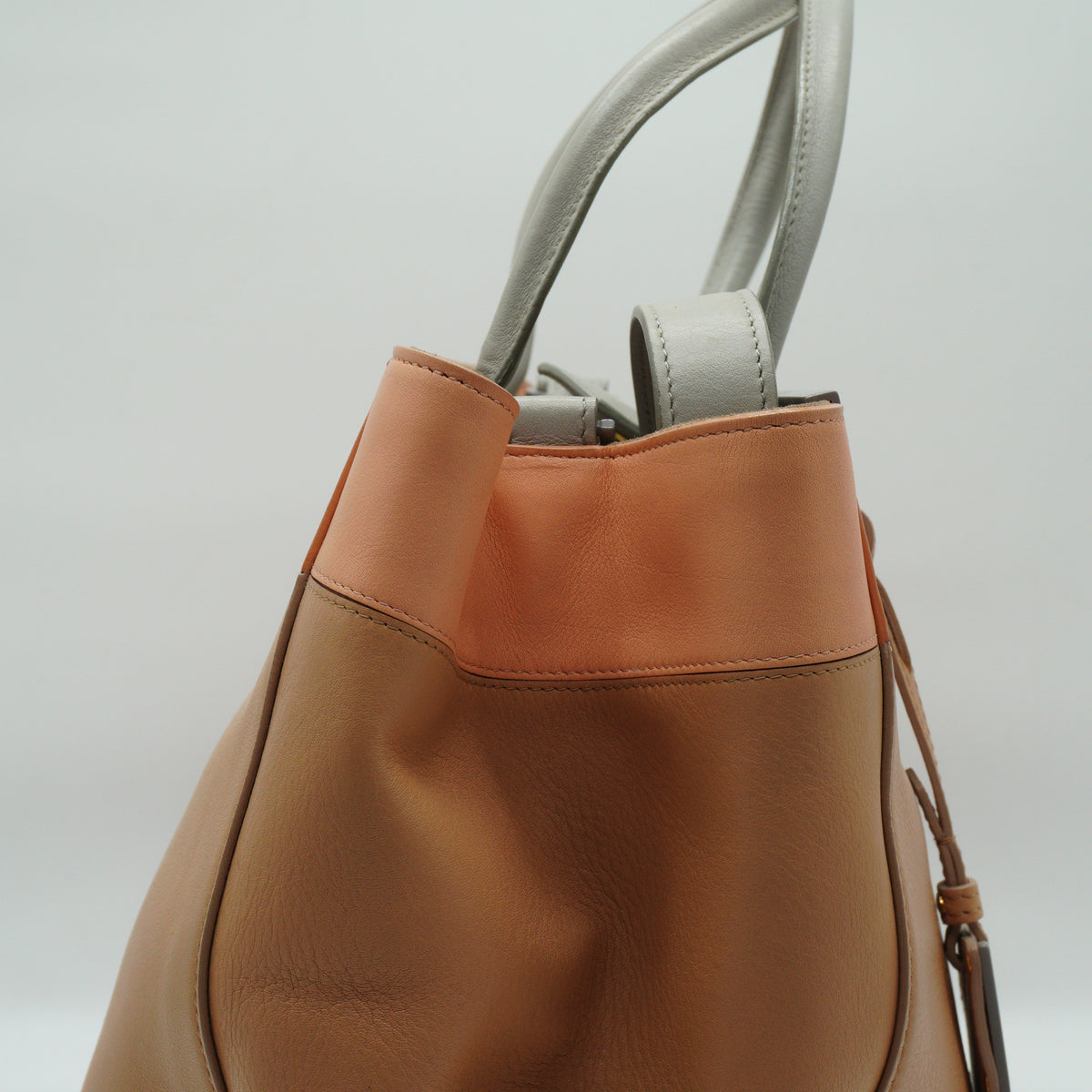 Fendi 2 Jour  Tote Cream,light gray,Red Large GHW