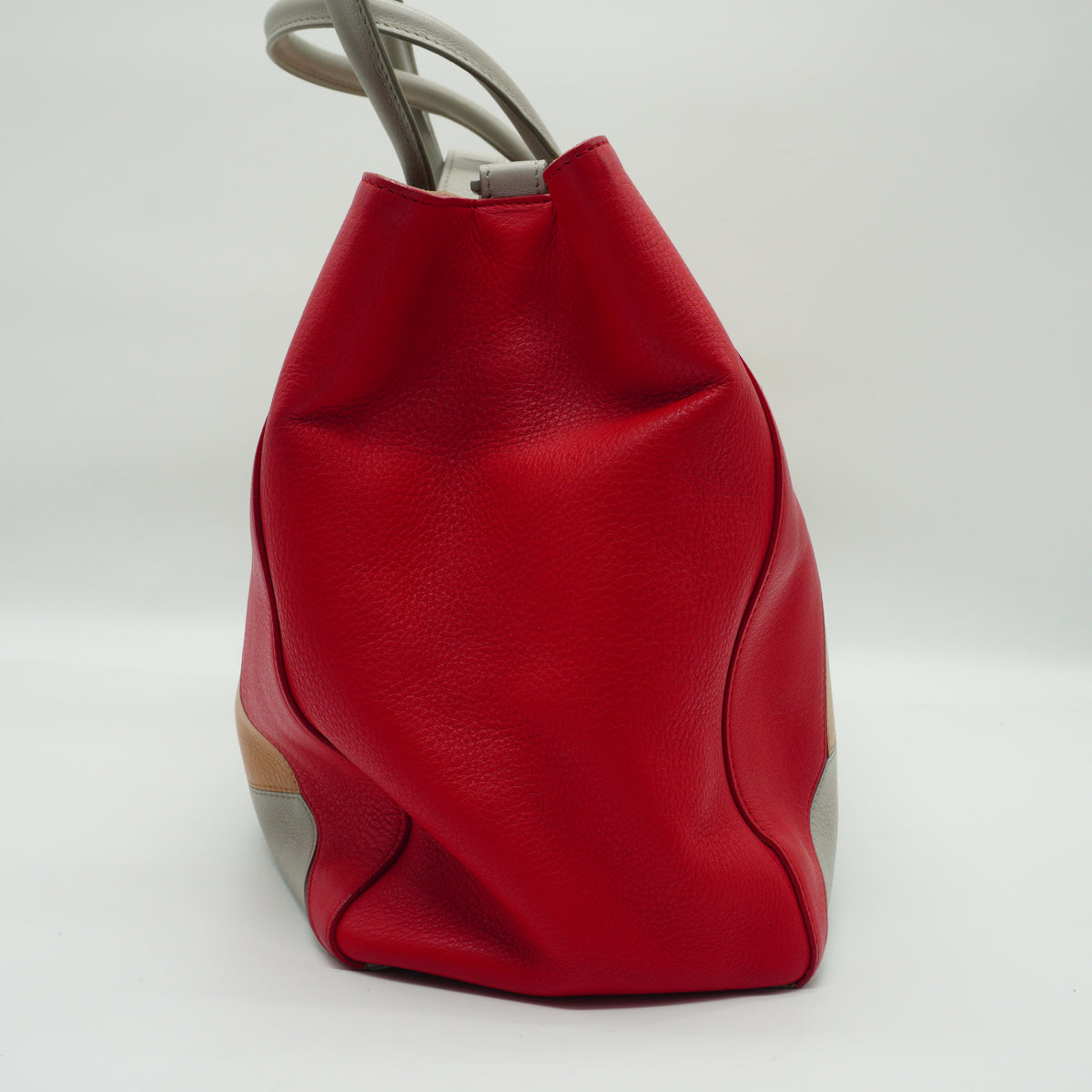Fendi 2 Jour  Tote Cream,light gray,Red Large GHW