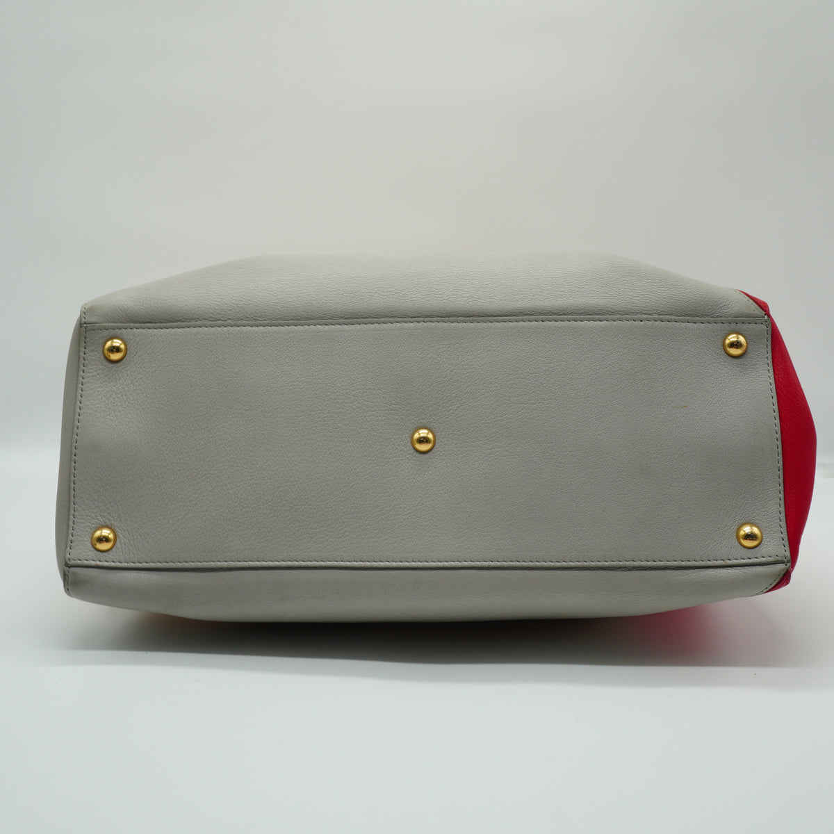 Fendi 2 Jour  Tote Cream,light gray,Red Large GHW