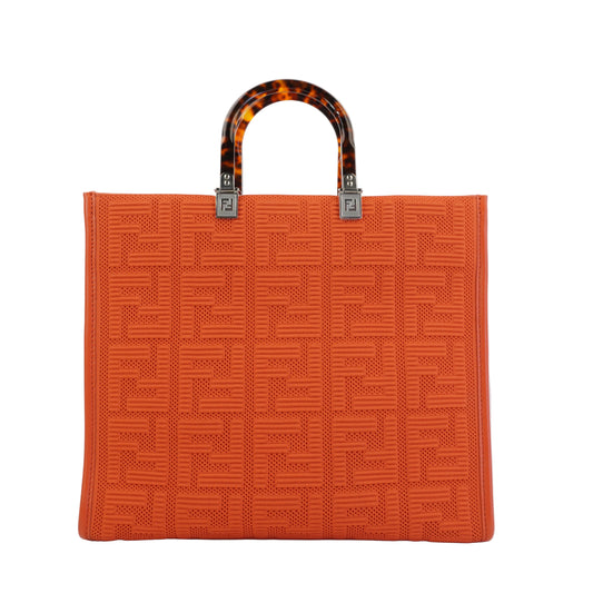 Fendi Sunshine Shopper Tote SHW Large Orange