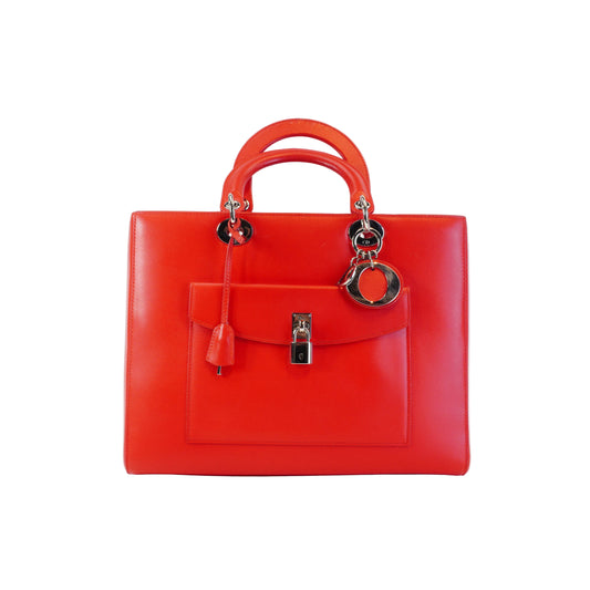 Dior Lady Front Pocket Medium Red SHW