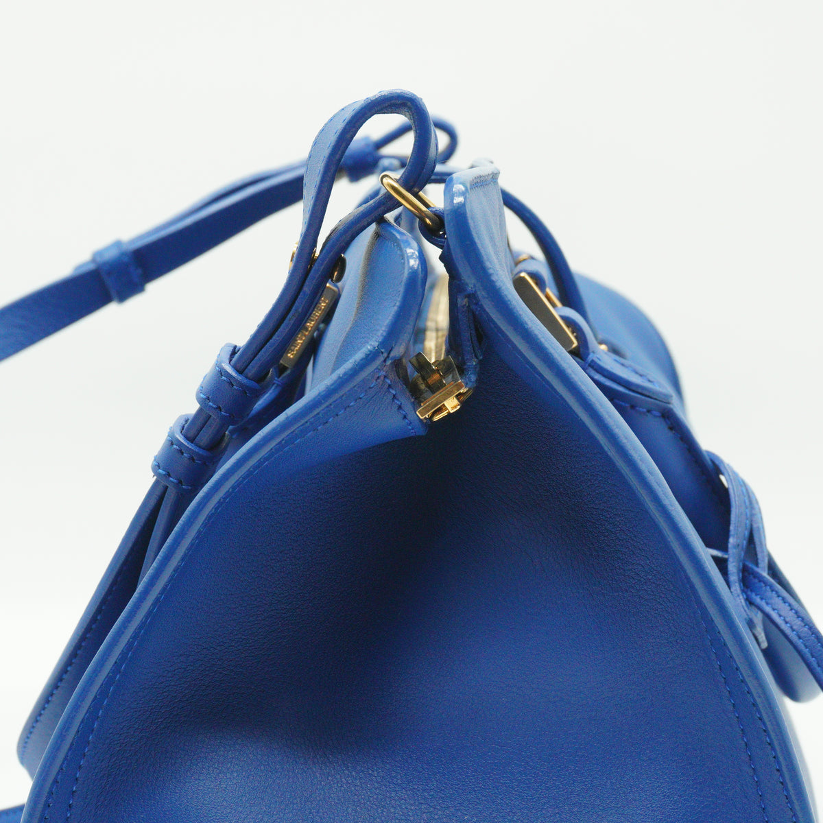 YSL	Cabas Bag Blue Medium GHW