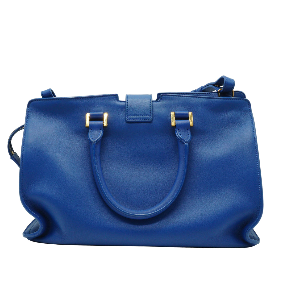 YSL	Cabas Bag Blue Medium GHW