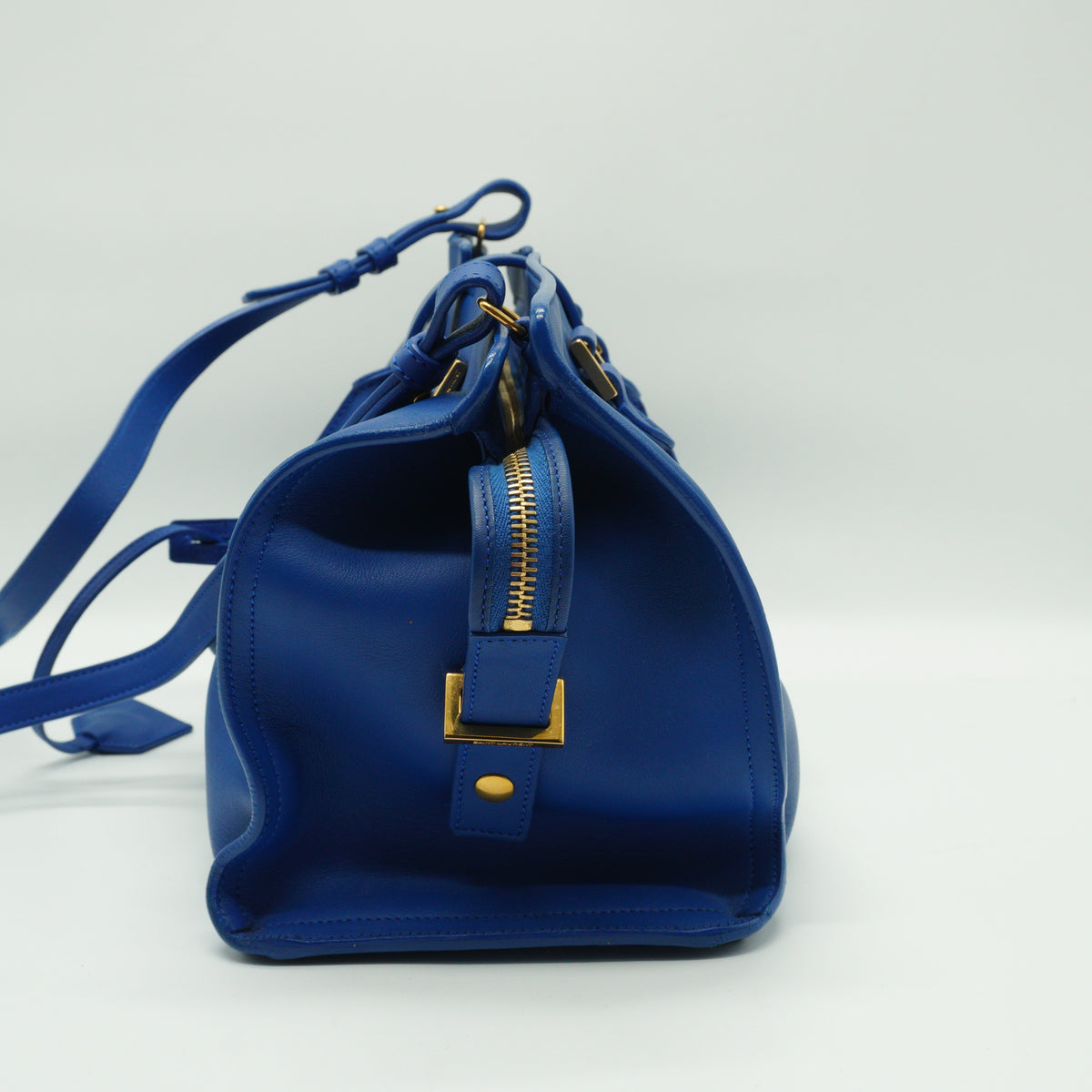 YSL	Cabas Bag Blue Medium GHW