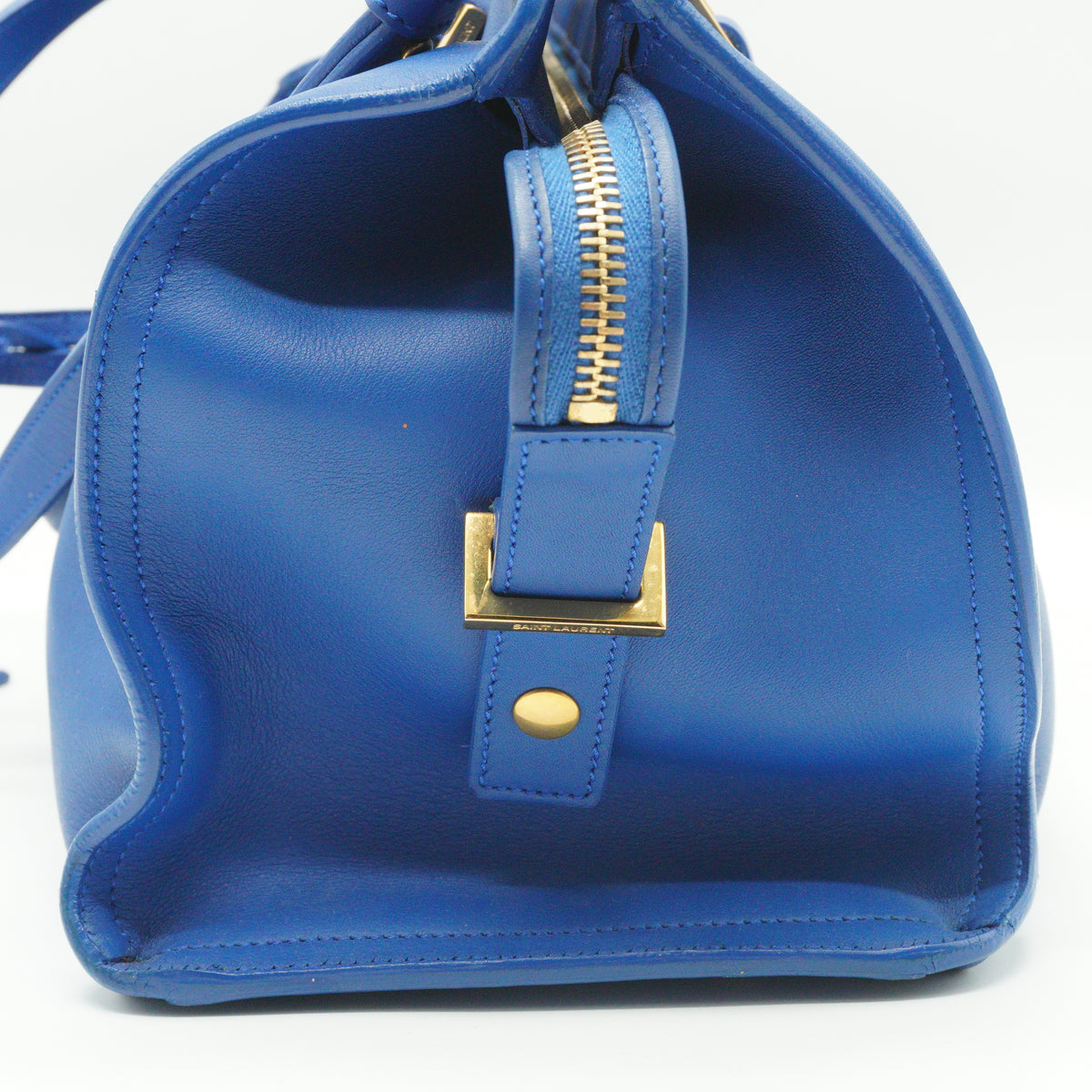 YSL	Cabas Bag Blue Medium GHW
