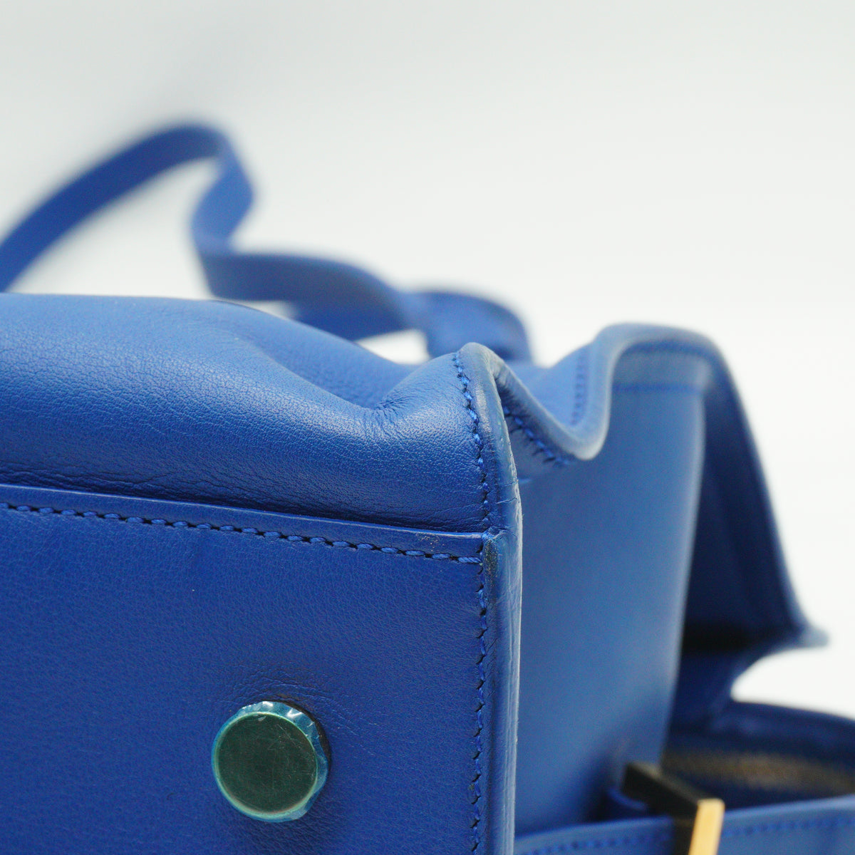 YSL	Cabas Bag Blue Medium GHW