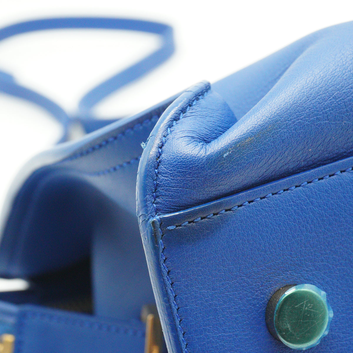 YSL	Cabas Bag Blue Medium GHW