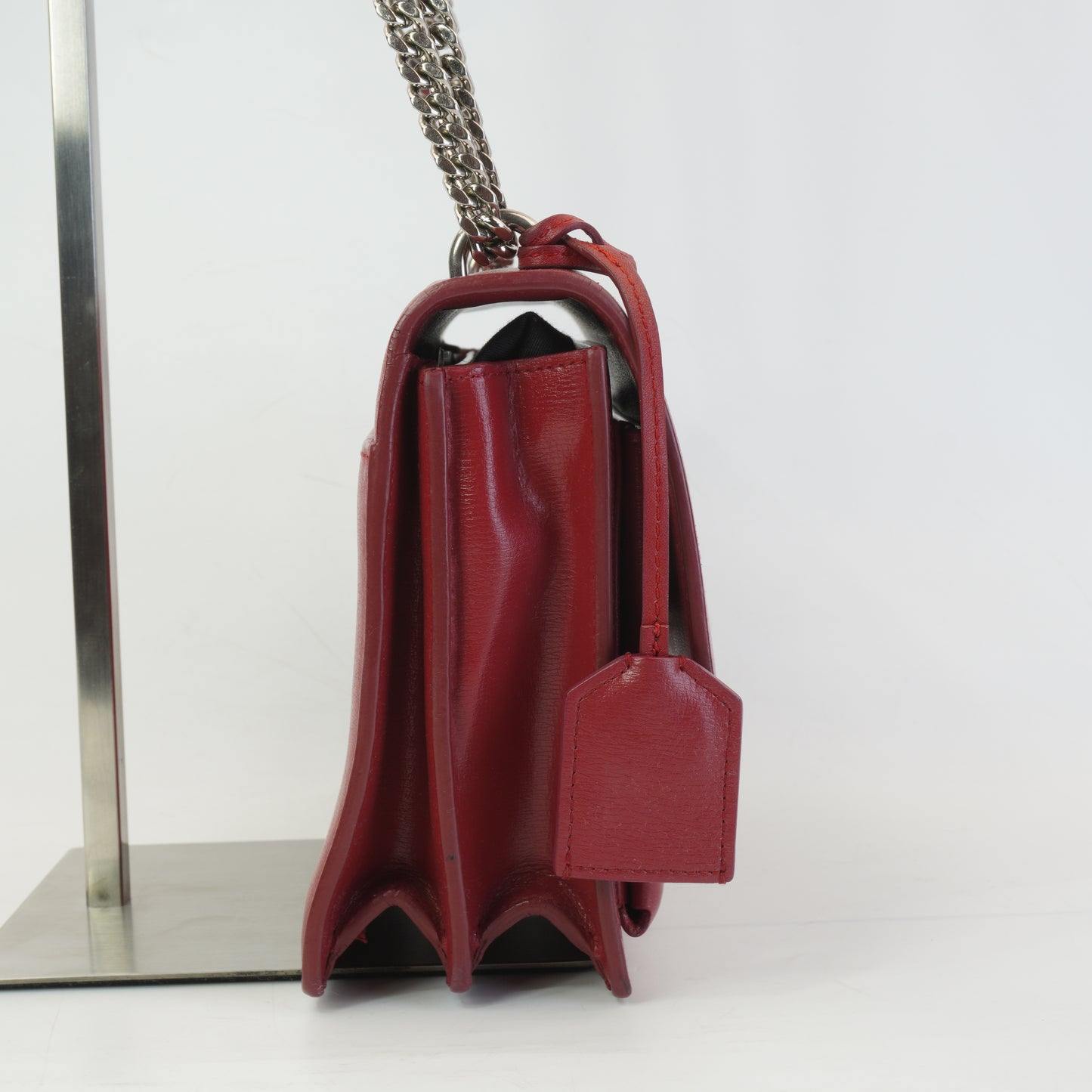 YSL	Sunset Shoulder Bag Red SHW Small