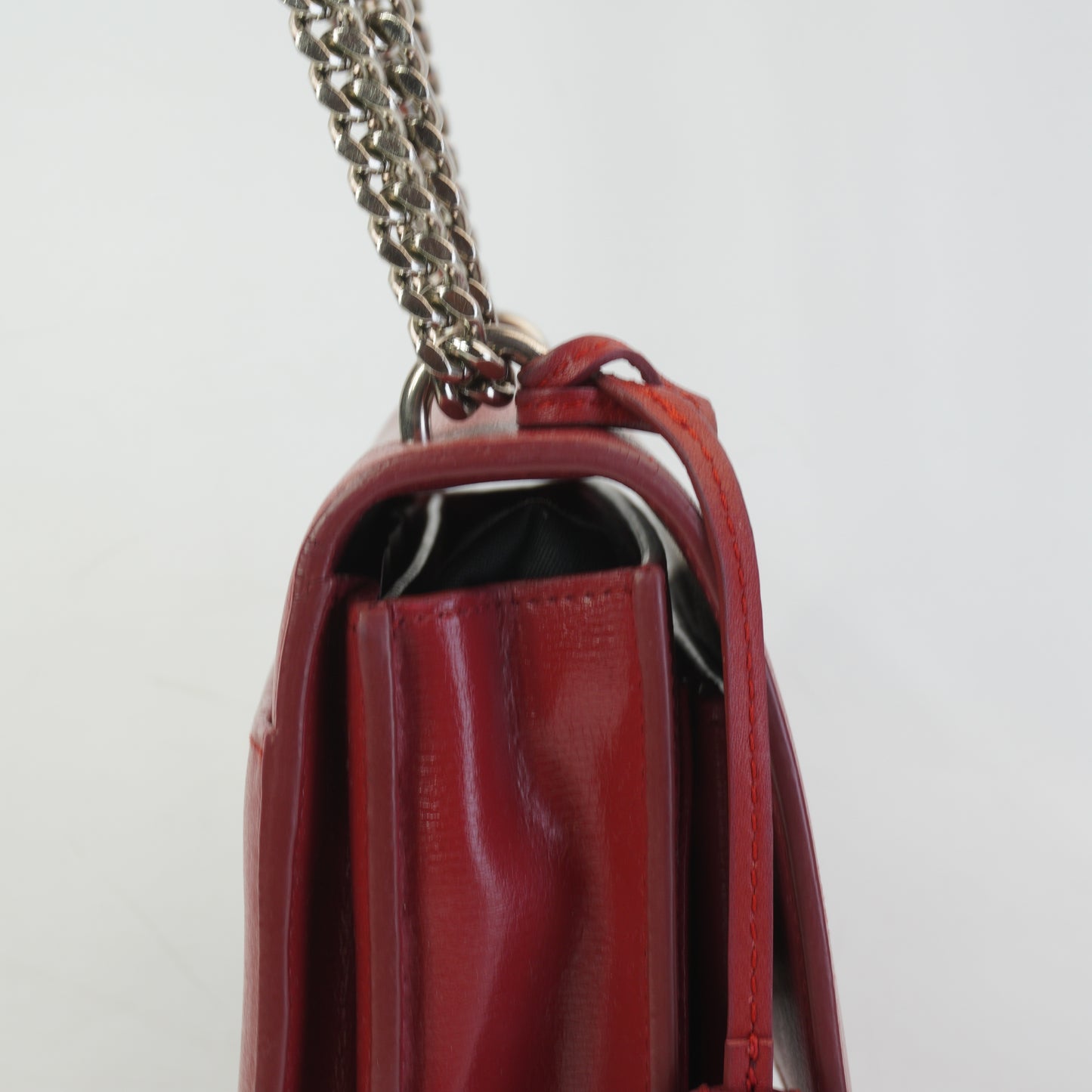YSL	Sunset Shoulder Bag Red SHW Small