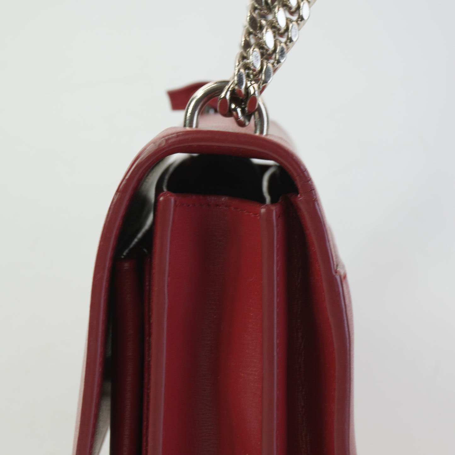 YSL	Sunset Shoulder Bag Red SHW Small