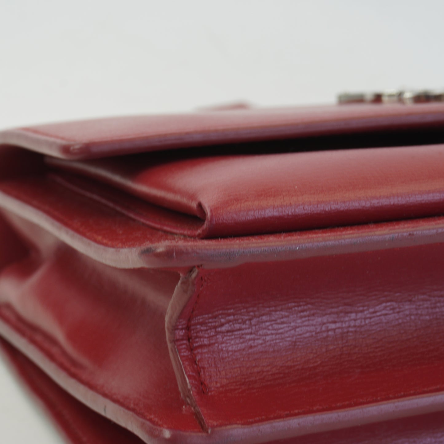 YSL	Sunset Shoulder Bag Red SHW Small