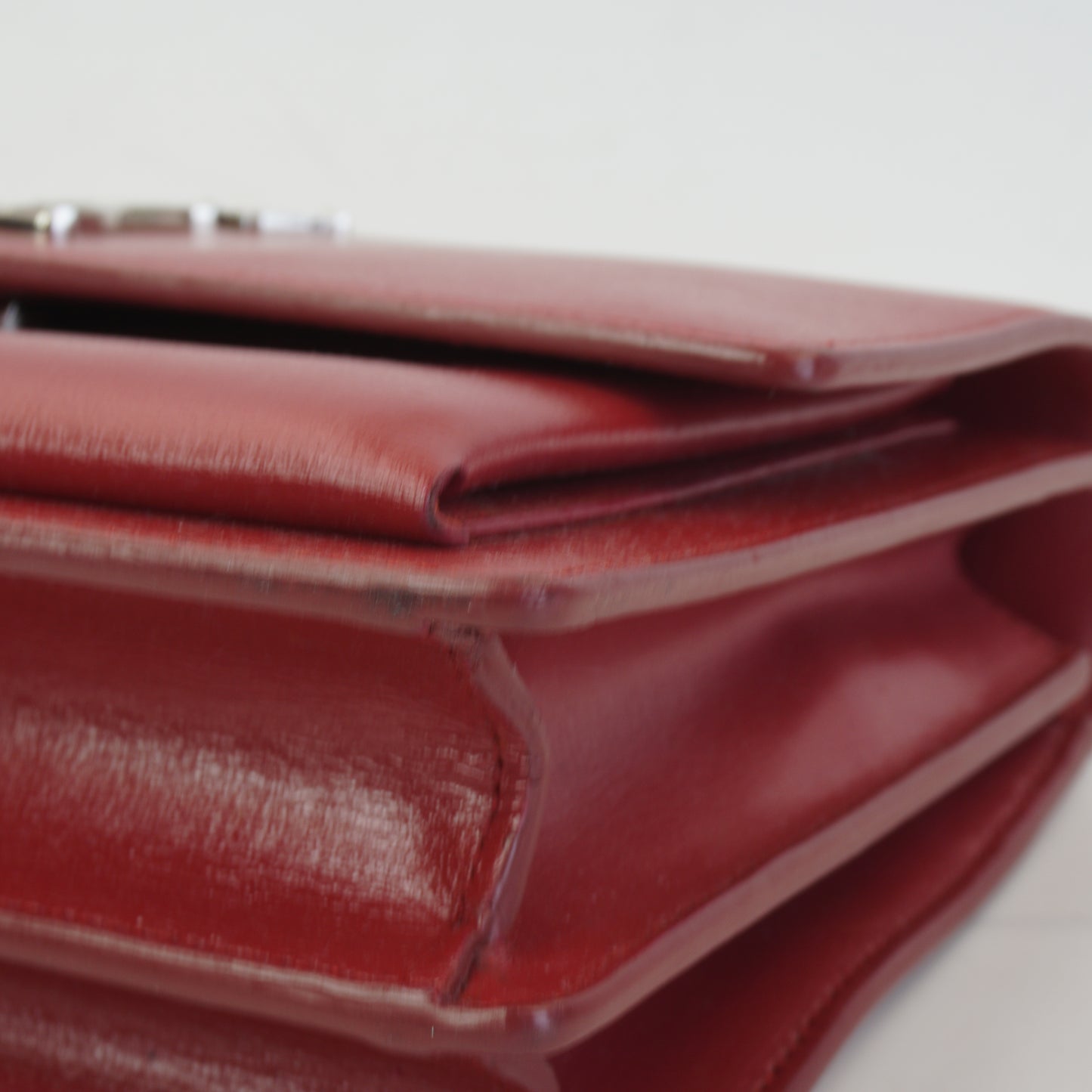 YSL	Sunset Shoulder Bag Red SHW Small