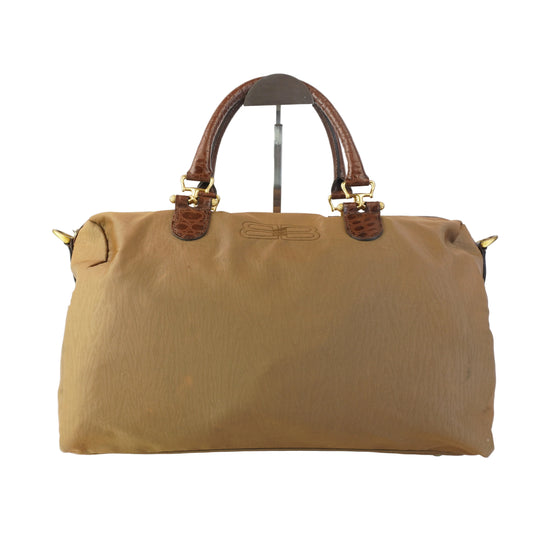 Balenciaga Nylon and Leather with croc embossed handles