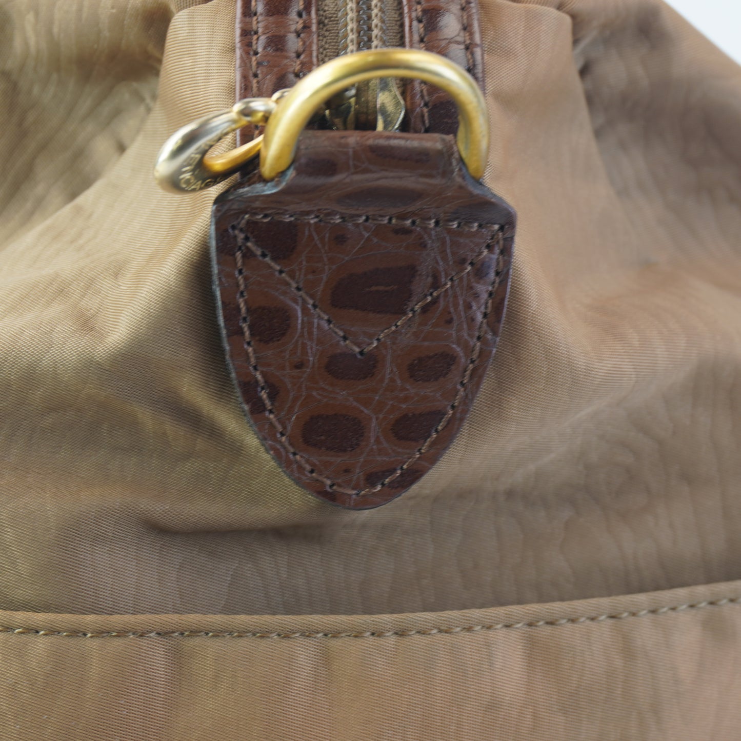 Balenciaga Nylon and Leather with croc embossed handles