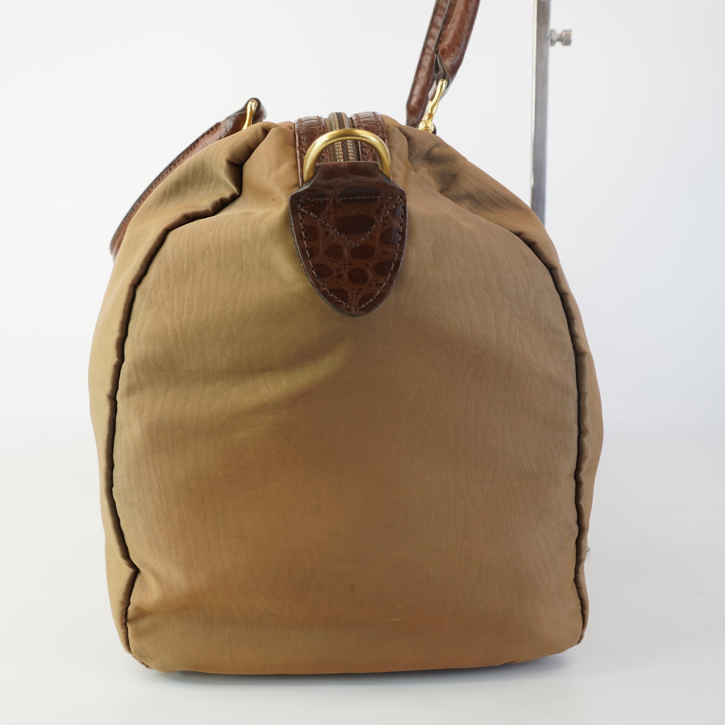 Balenciaga Nylon and Leather with croc embossed handles