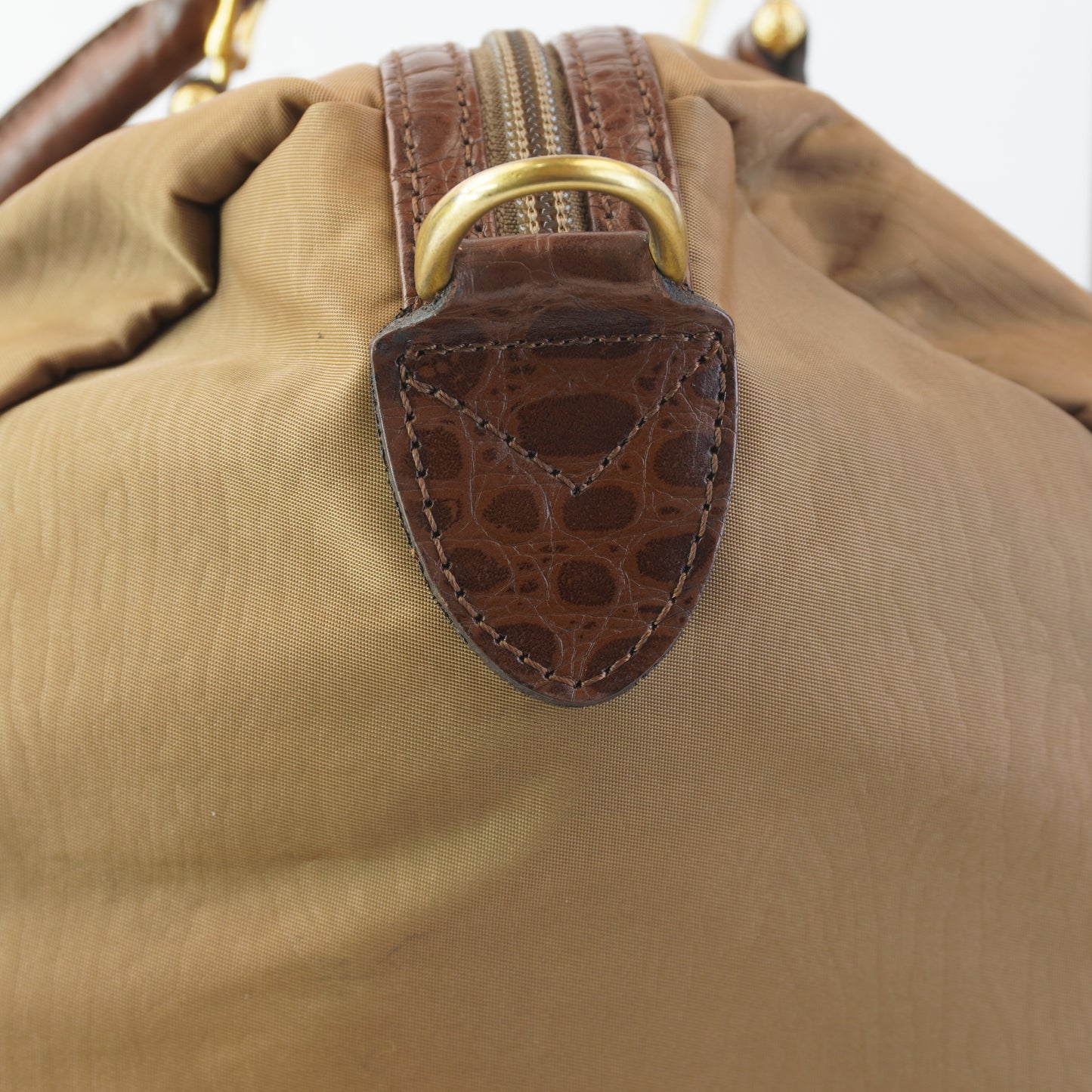 Balenciaga Nylon and Leather with croc embossed handles