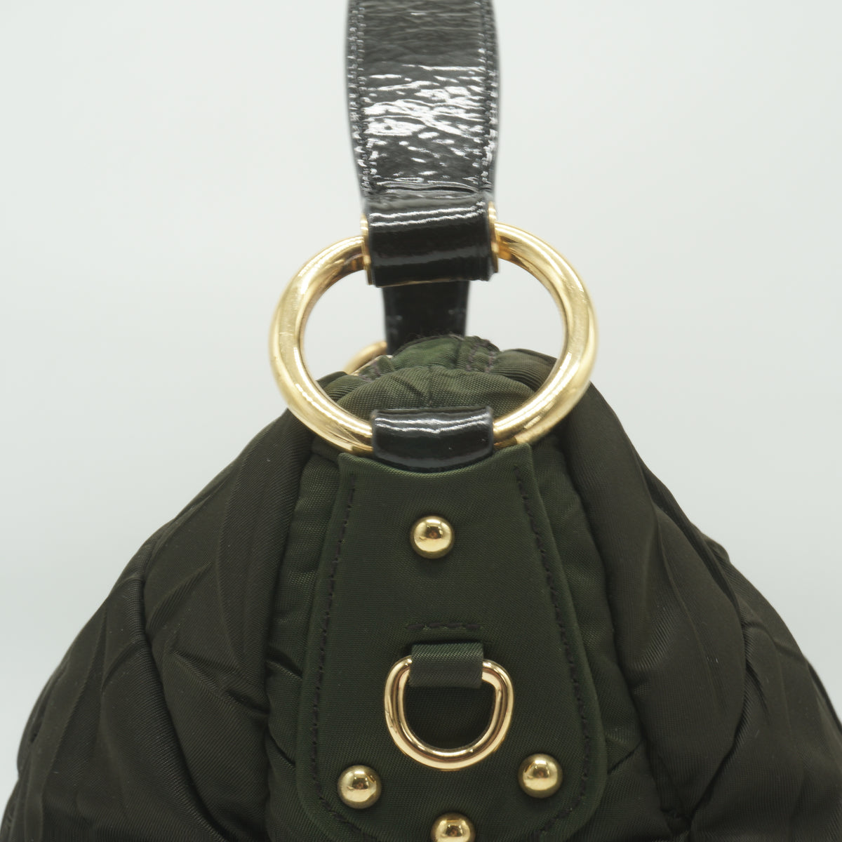 Prada Tessuto Nylon Chevron Quilted shoulder bag Ebony Medium GHW