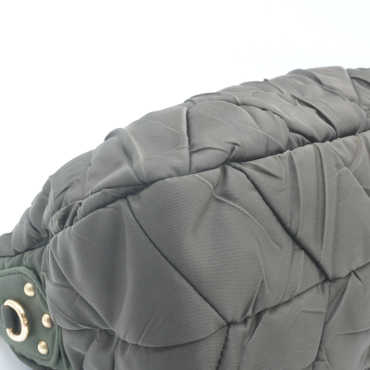 Prada Tessuto Nylon Chevron Quilted shoulder bag Ebony Medium GHW