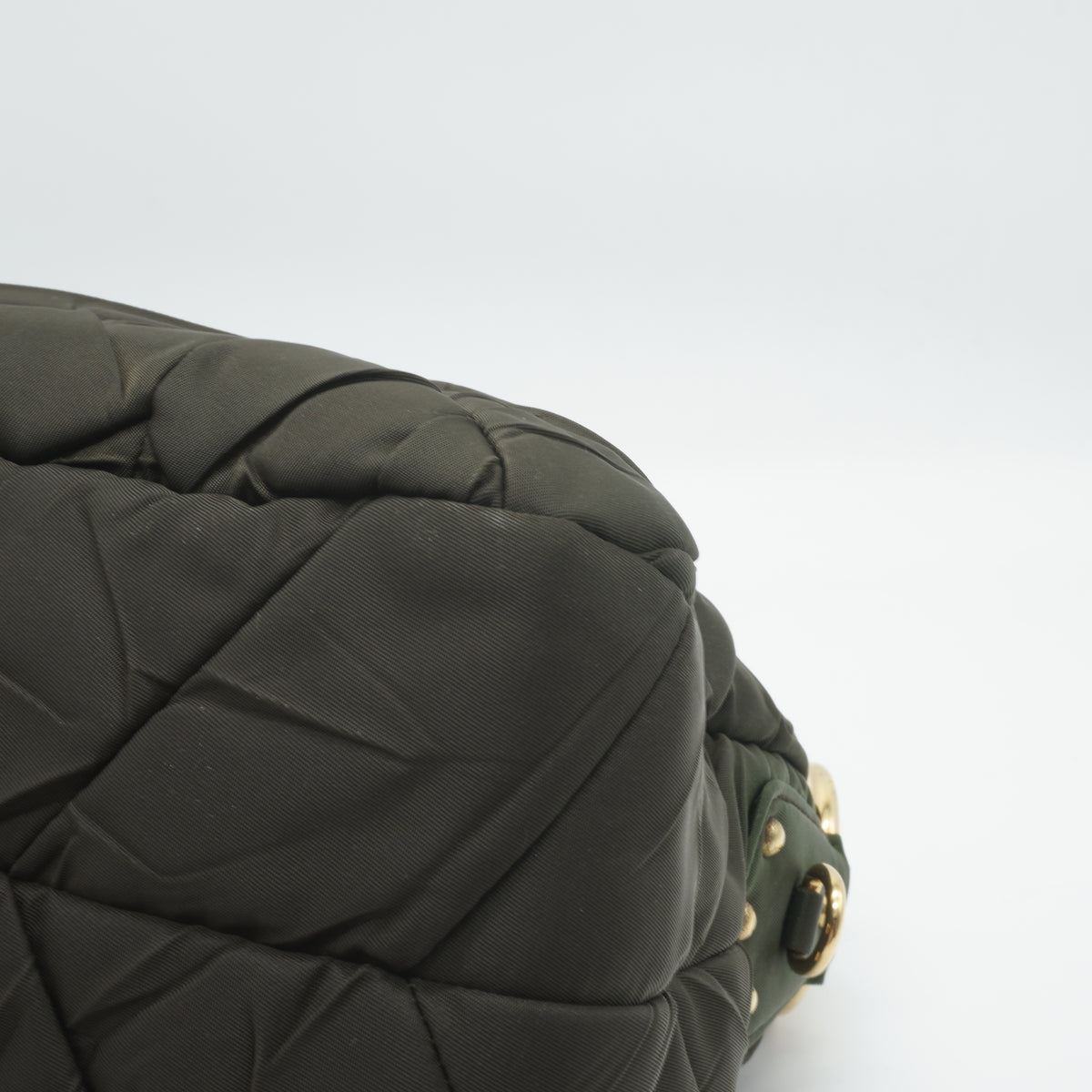 Prada Tessuto Nylon Chevron Quilted shoulder bag Ebony Medium GHW