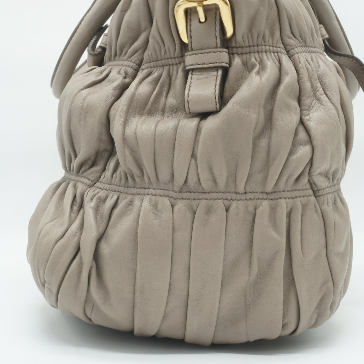 Prada Tessuto Gaufre Satchel Medium Neutral Taupe GHW