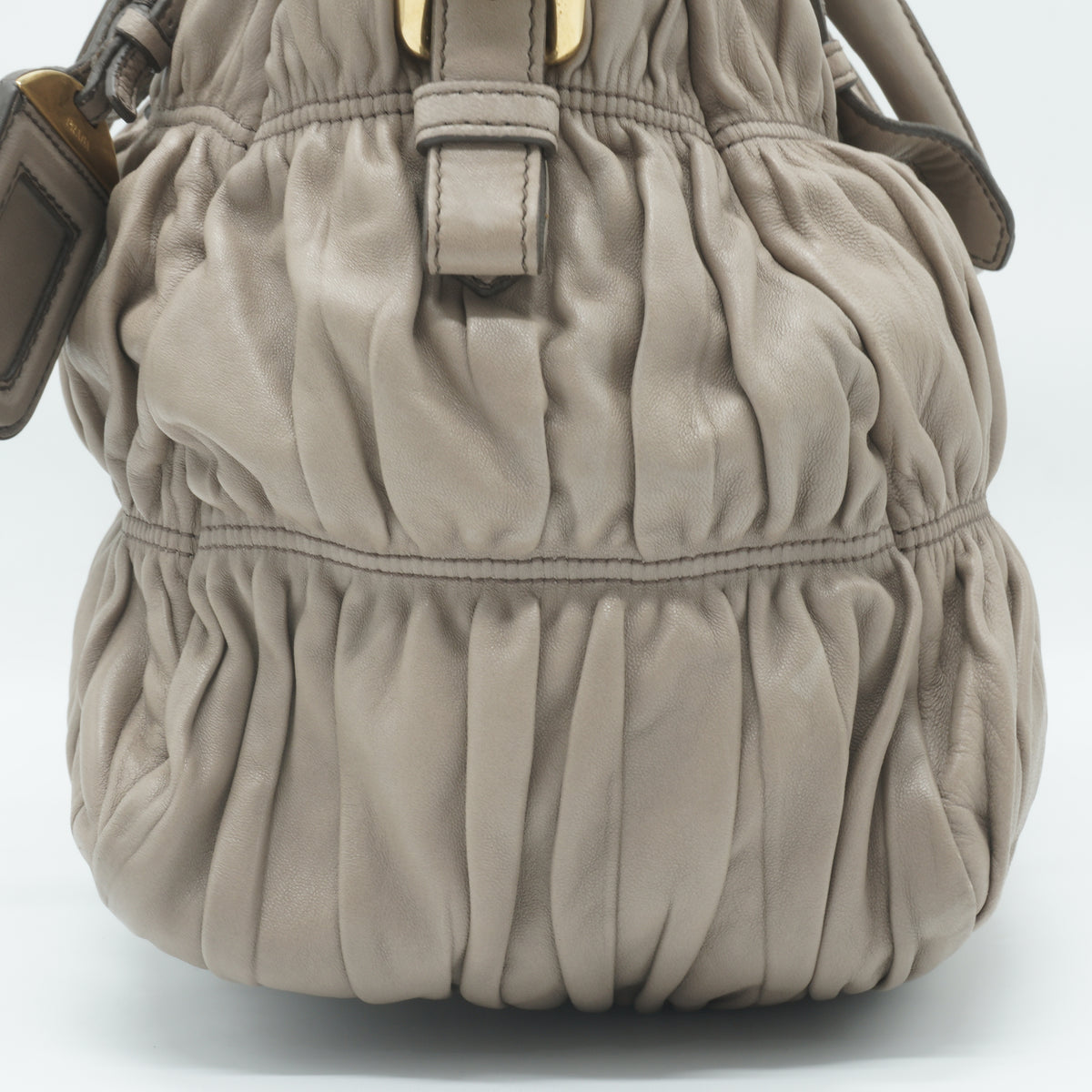 Prada Tessuto Gaufre Satchel Medium Neutral Taupe GHW