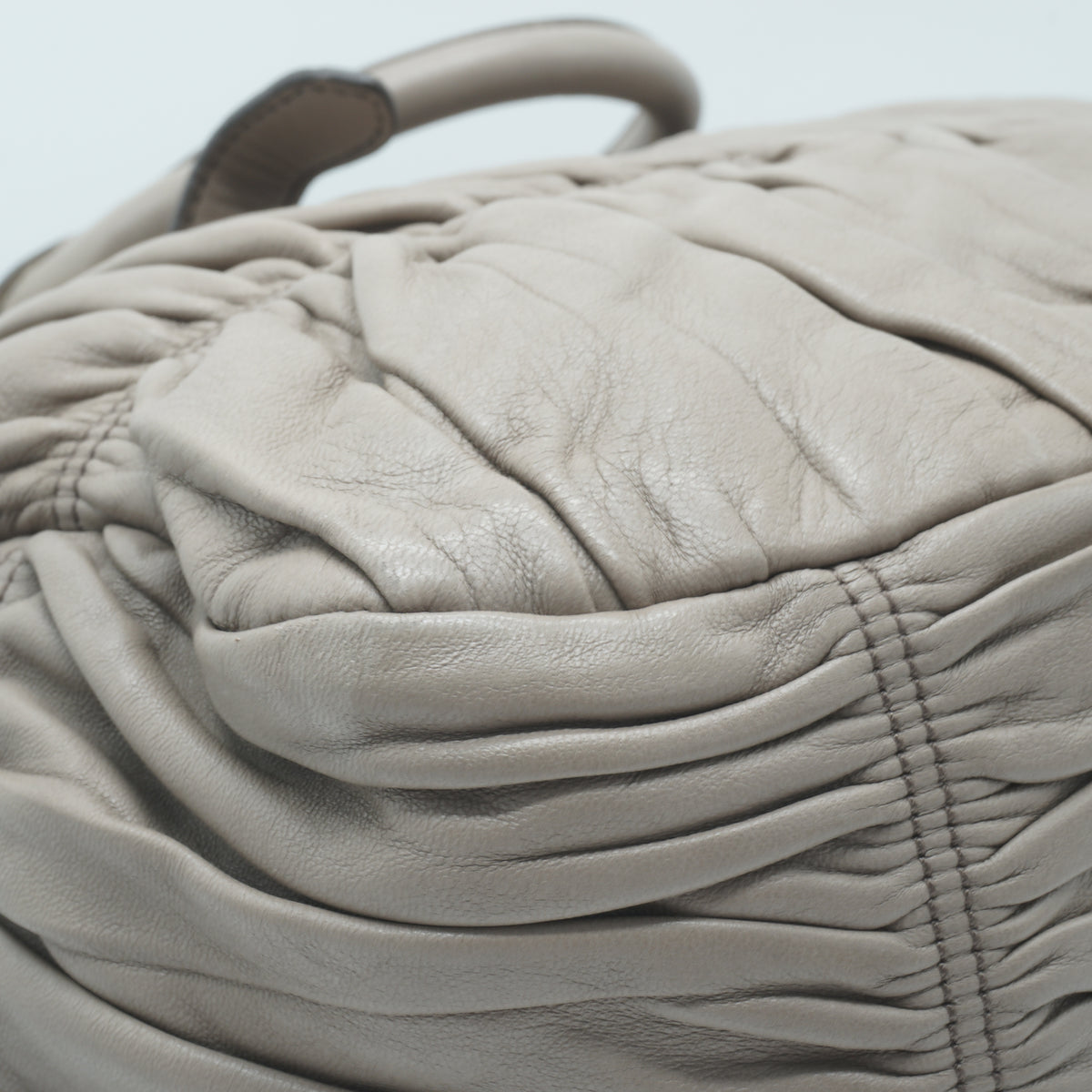 Prada Tessuto Gaufre Satchel Medium Neutral Taupe GHW
