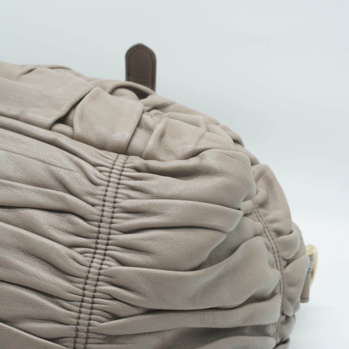 Prada Tessuto Gaufre Satchel Medium Neutral Taupe GHW