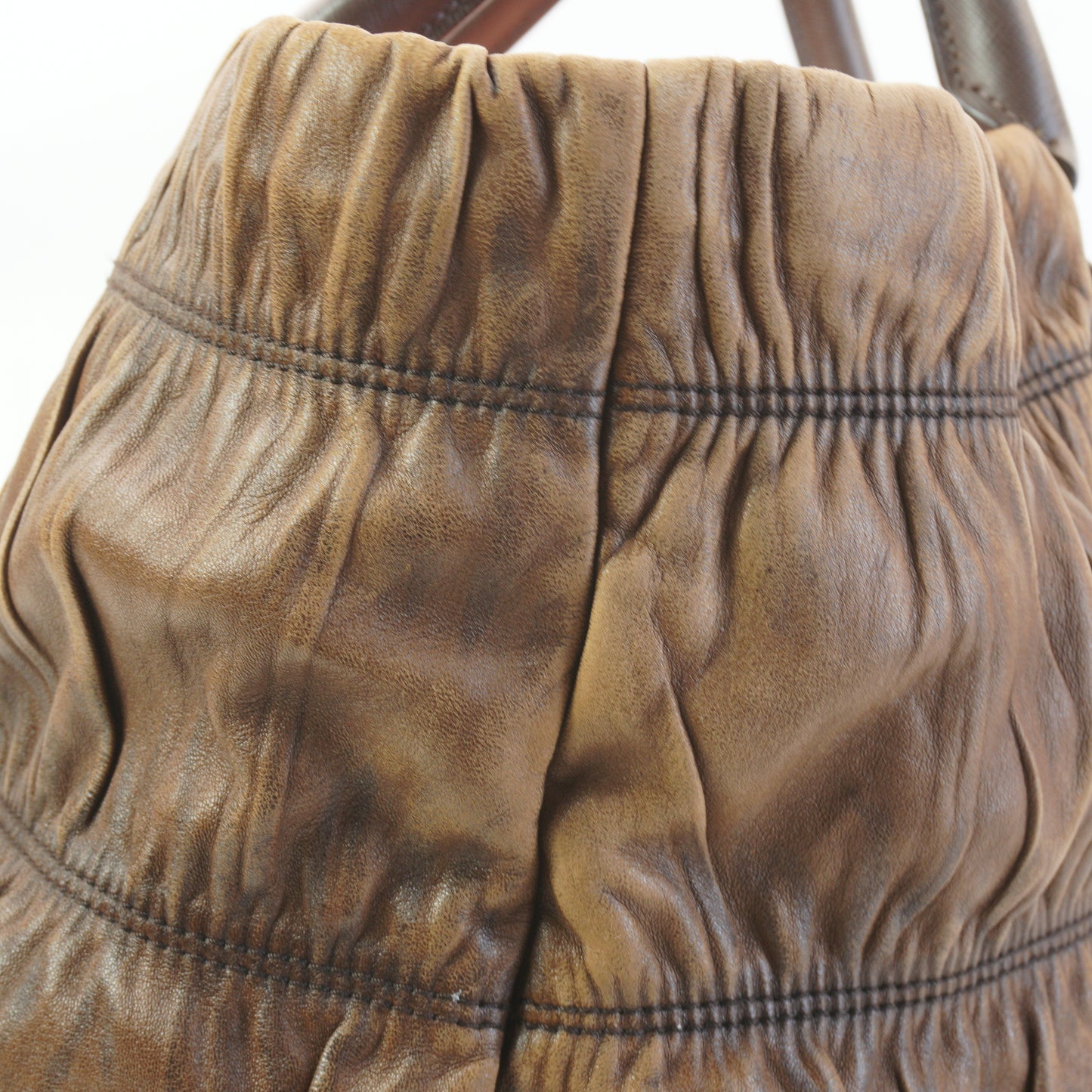Prada Gaufre Tote Brown GHW Large
