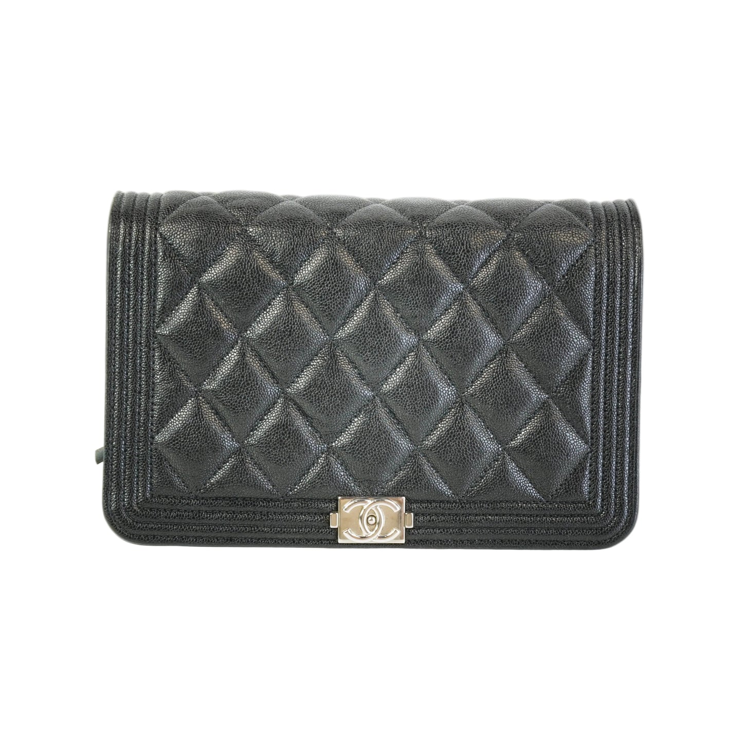 Chanel	WOC Double Black Caviar