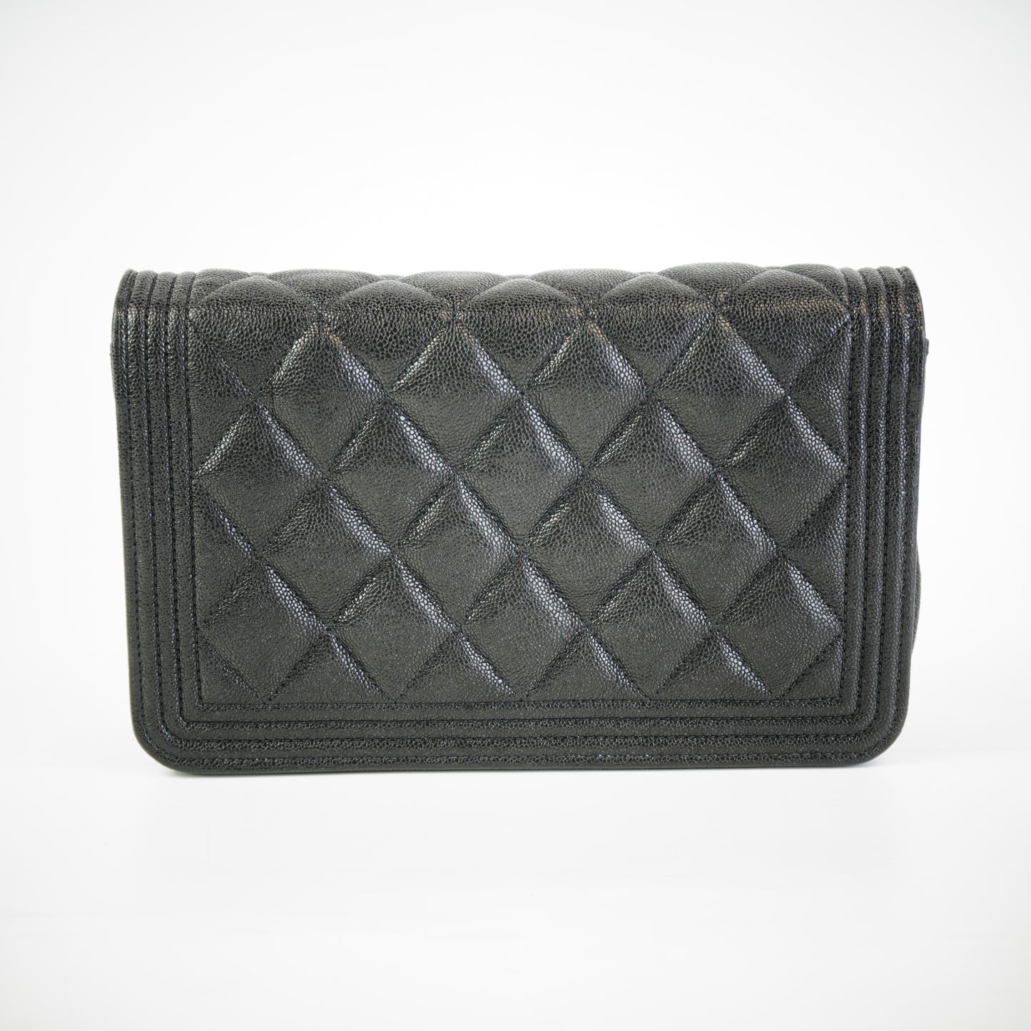 Chanel	WOC Double Black Caviar