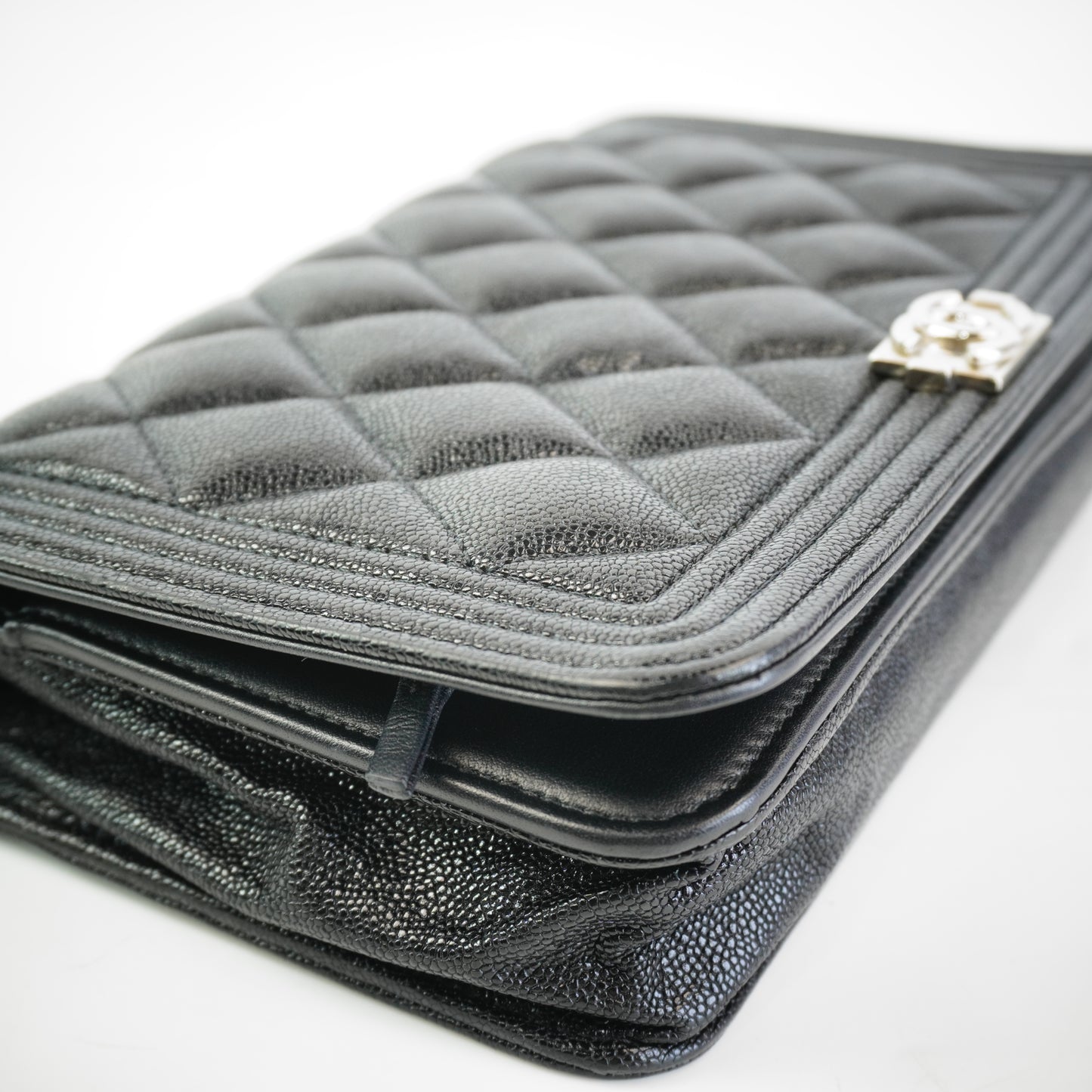 Chanel	WOC Double Black Caviar