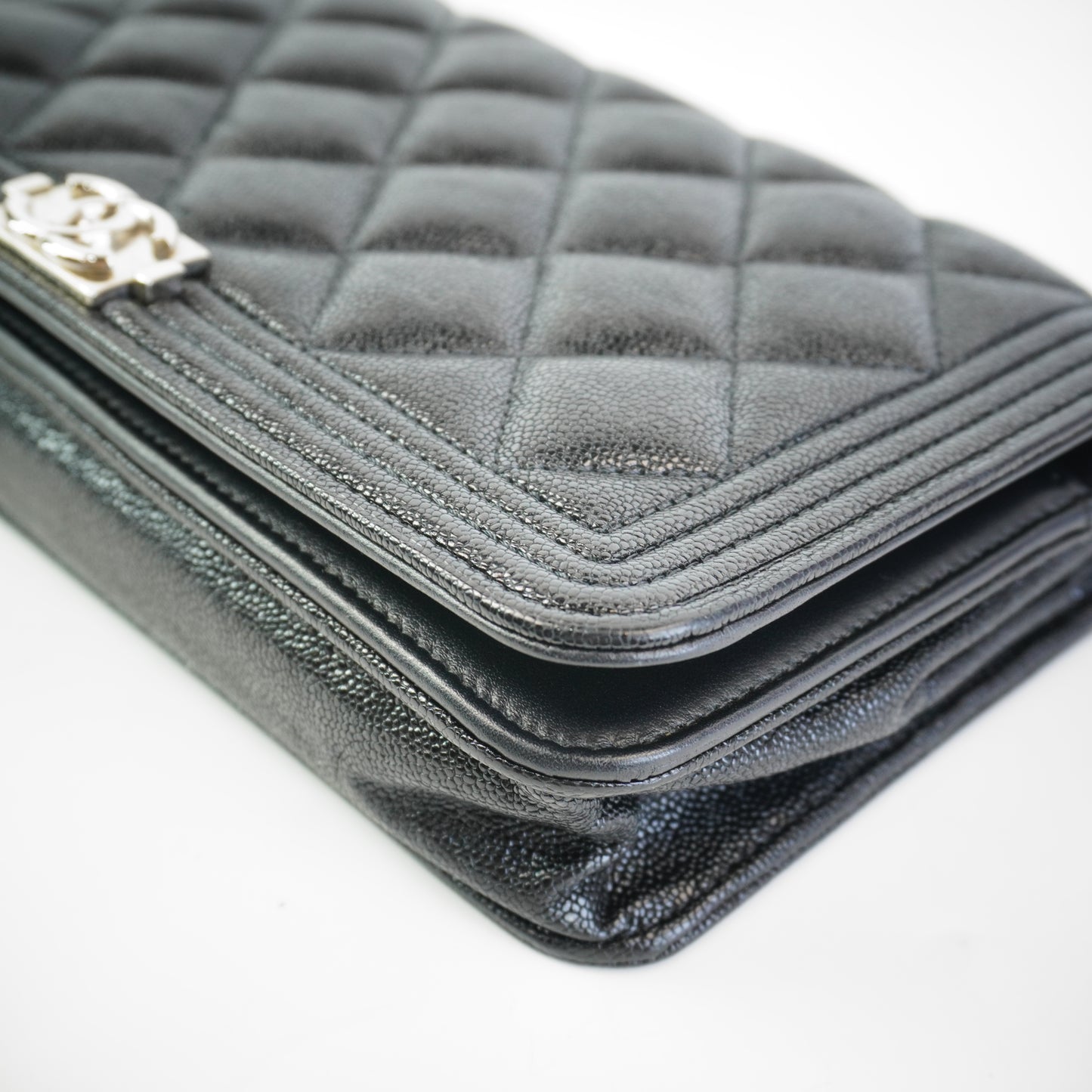 Chanel	WOC Double Black Caviar