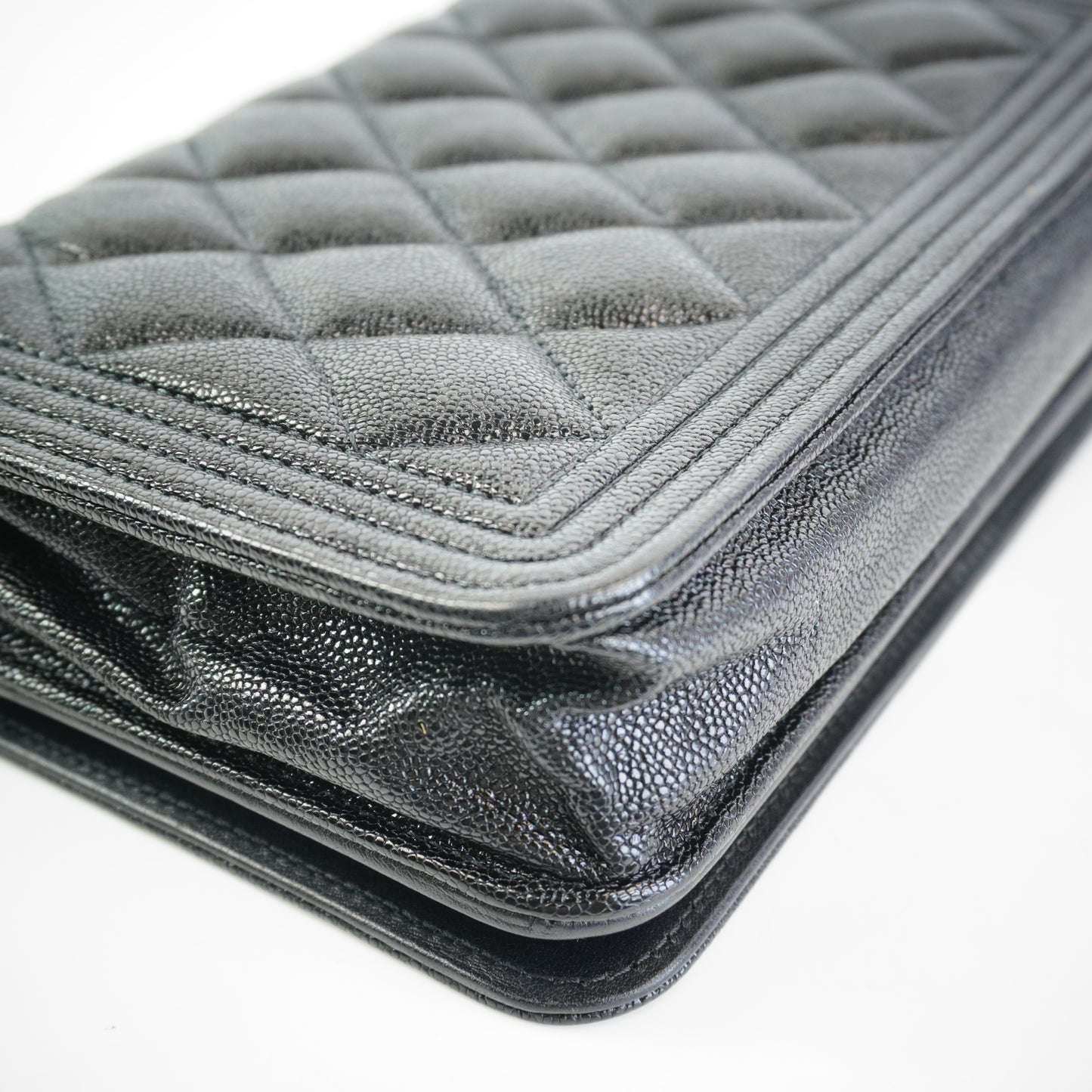 Chanel	WOC Double Black Caviar