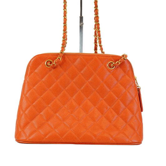 Chanel Timeless CC Chain Medium Caviar tangerine GHW