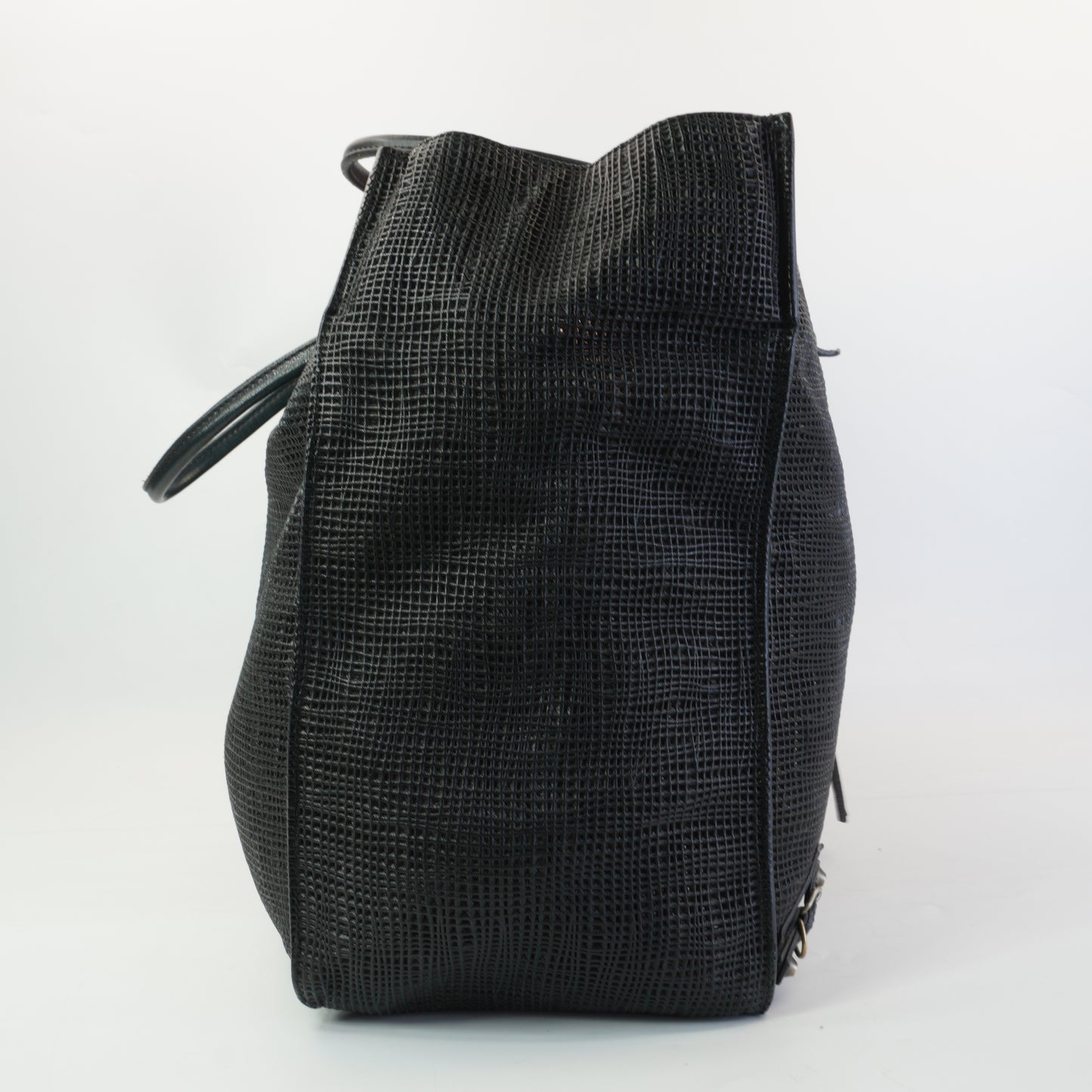Balenciaga Woven Papier A4 Tote Black GHW Large