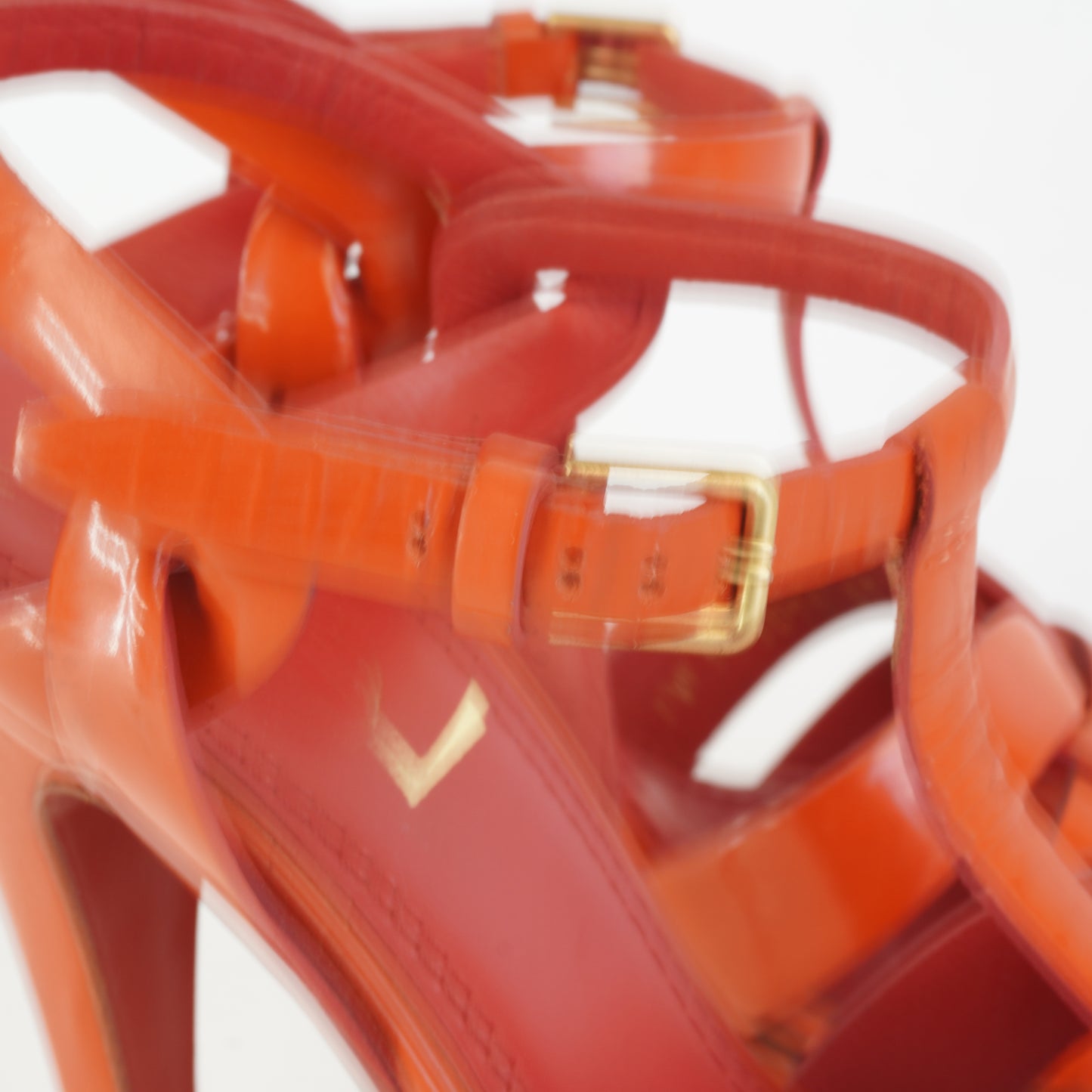 YSL	Tribute Platform Sandals Red S.37