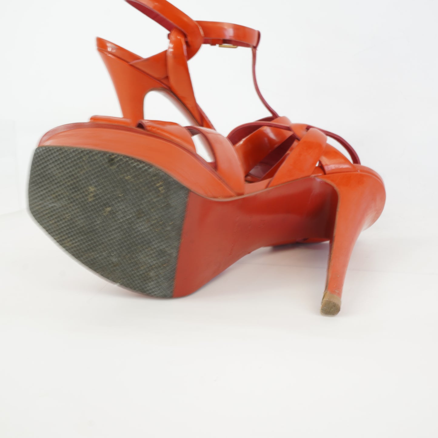 YSL	Tribute Platform Sandals Red S.37