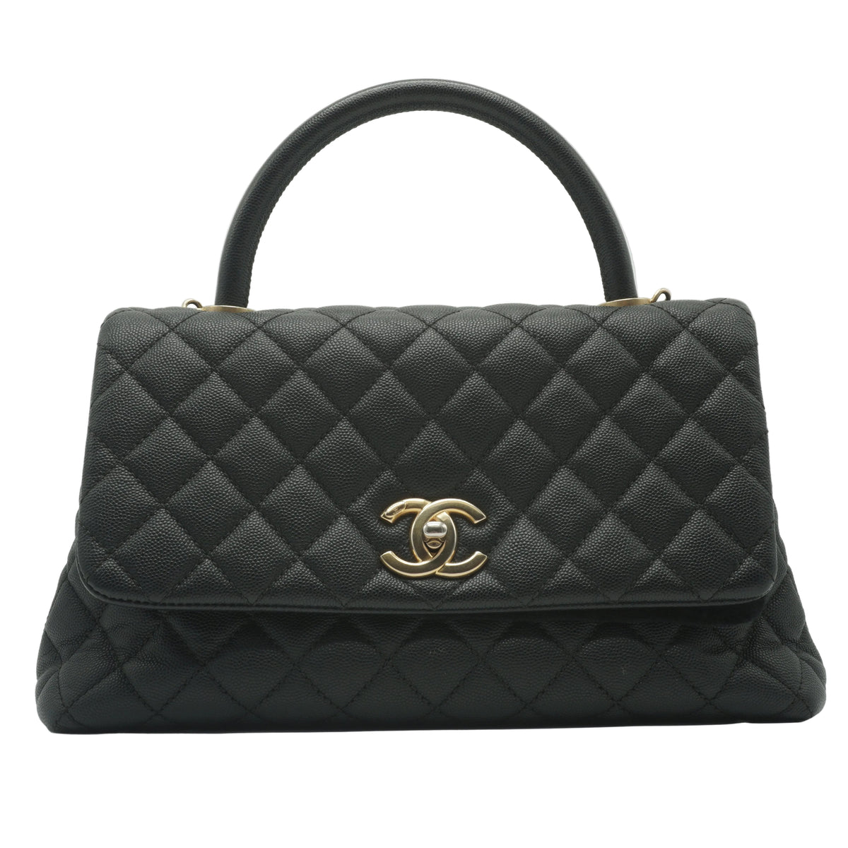 Chanel Coco Handle Caviar Black Medium GHW