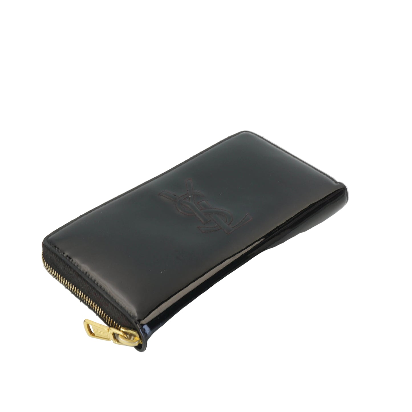 YSL	Belle De Jour Black Patent Leather Long Wallet