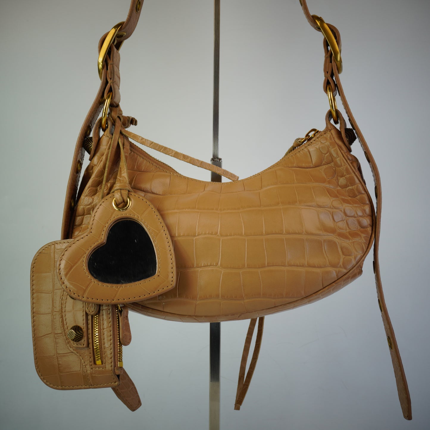 Balenciaga Le Cagole Croc-Embossed Pink