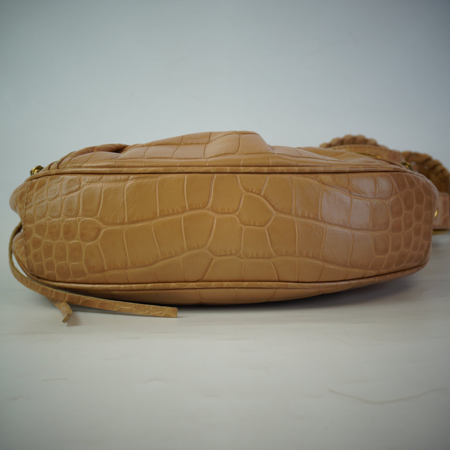 Balenciaga Le Cagole Croc-Embossed Pink