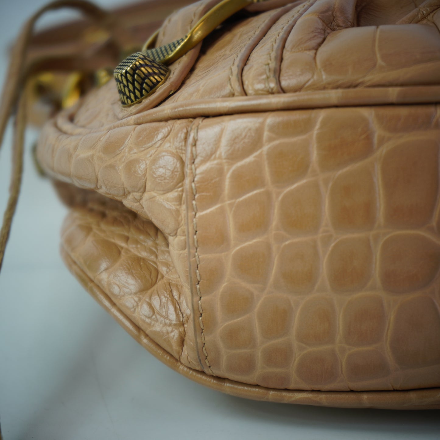 Balenciaga Le Cagole Croc-Embossed Pink