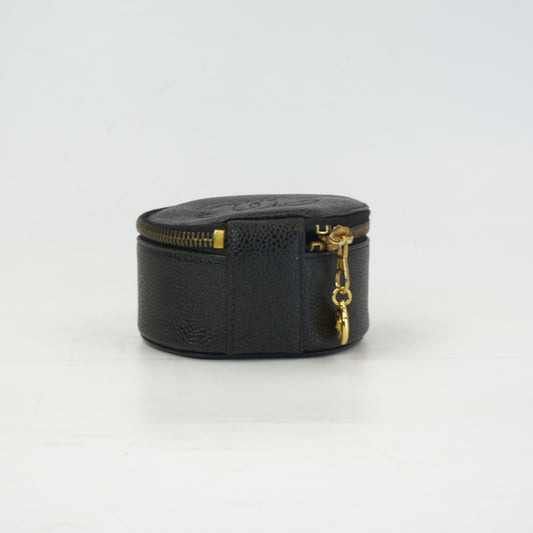 Chanel Round Pouch Black GHW Mini