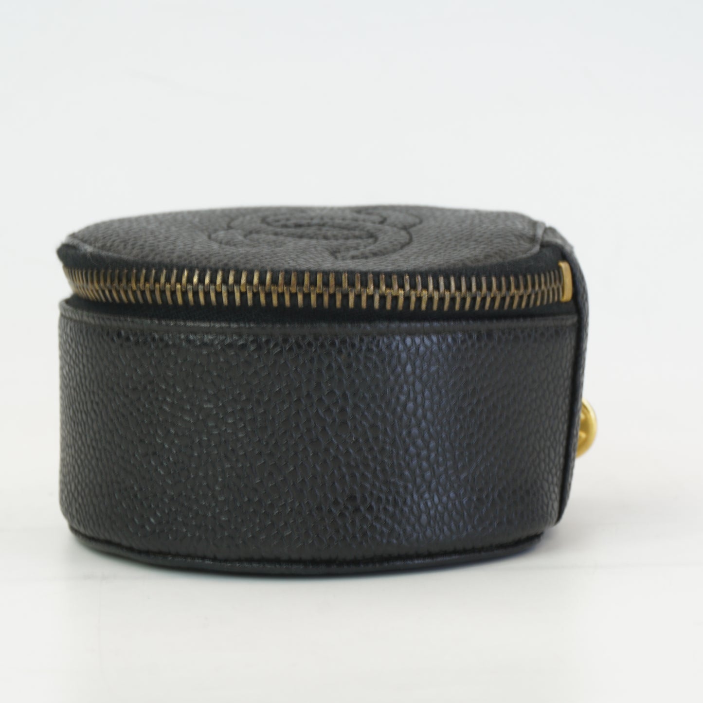 Chanel Round Pouch Black GHW Mini