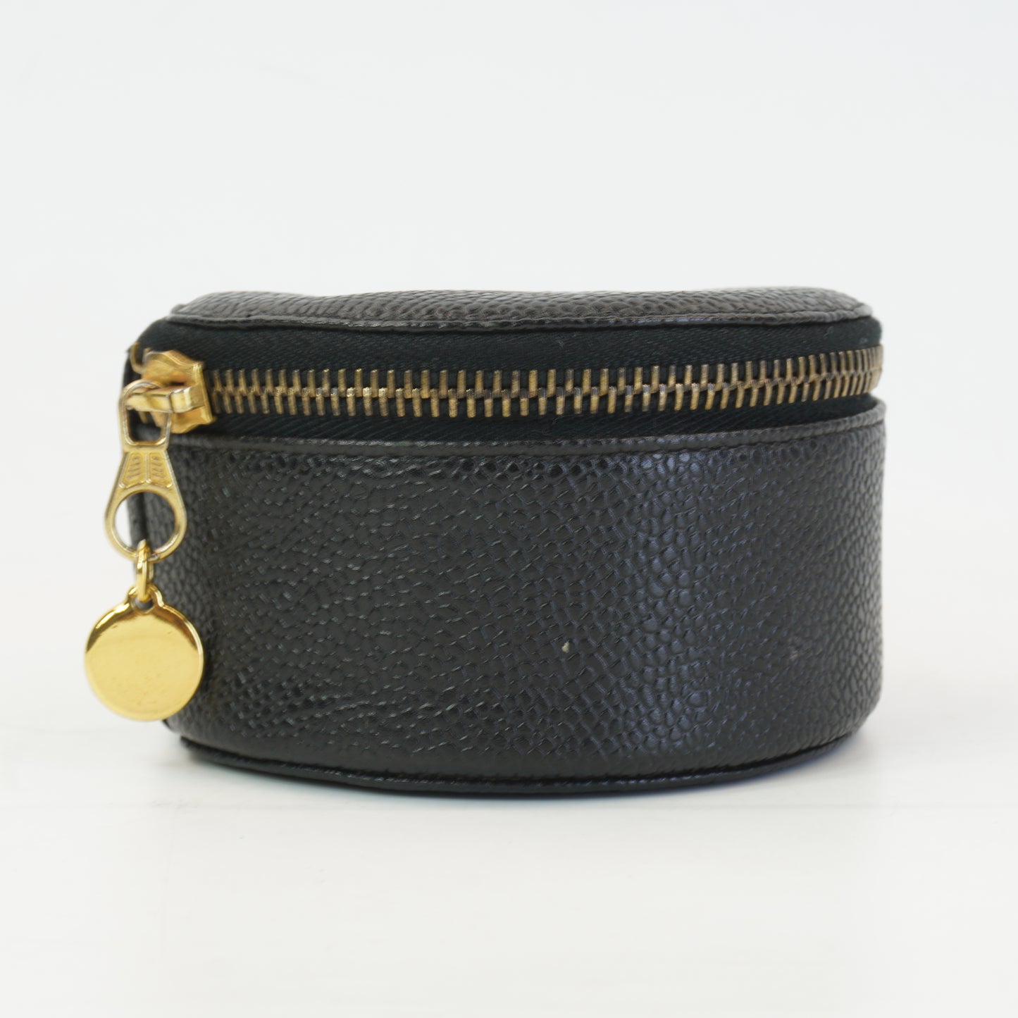Chanel Round Pouch Black GHW Mini
